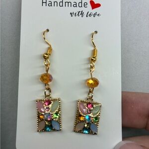 Colorful Gemstone Drop Earrings